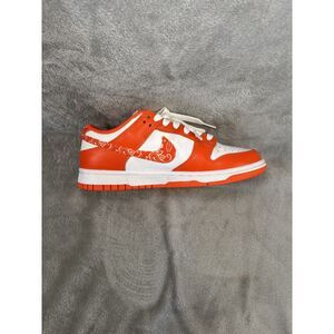 Nike Dunk Low Orange Paisley Color Block Sneakers Size 8W Retro Basketball 80s